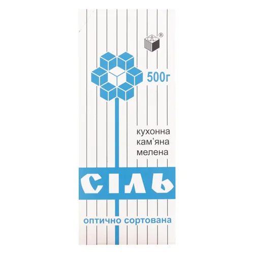 Сіль кам'яна кухонна мелена оптично сортована Артемсіль к/у 500г