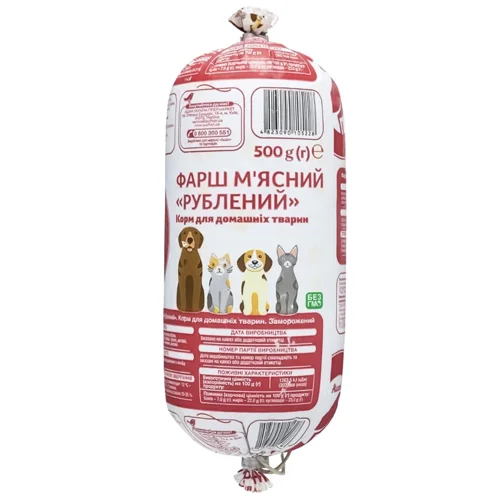 Фарш м'ясний Auchan Рублений для тварин заморожений 500г