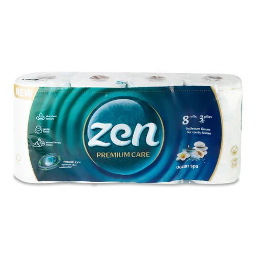 Туалетний Папір 3-Шаровий Ocean Spa Premium Care Zen, 8шт