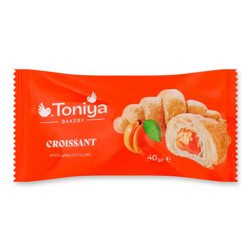 Круасан з Фруктовим Нетермостабільним Наповнювачем з Абрикосом Toniya, в/ґ, 40г