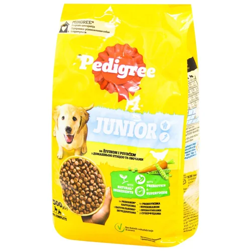 Корм сухий Pedigree з домашньою птицею та овочами для цуценят 500г