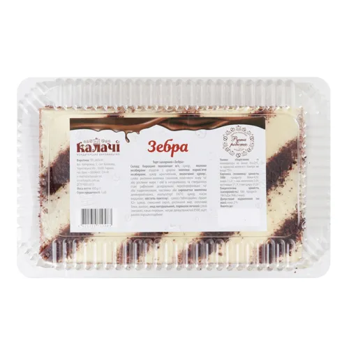 Торт заварний Зебра Калачі п/у 600г