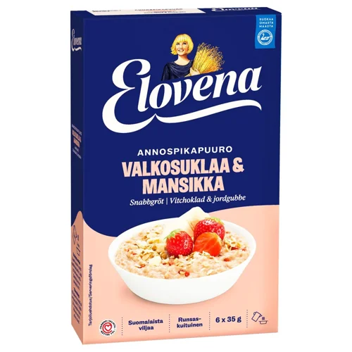 Каша вівсяна Elovena білий шоколад та полуниця 35г*6шт