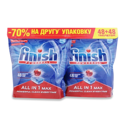 Посудомийні таблетки All in 1 Max Powerball Finish, 1 шт