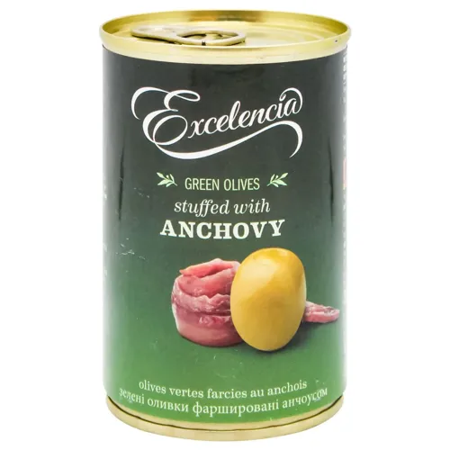 Оливки Excelencia фаршировані анчоусом 314мл
