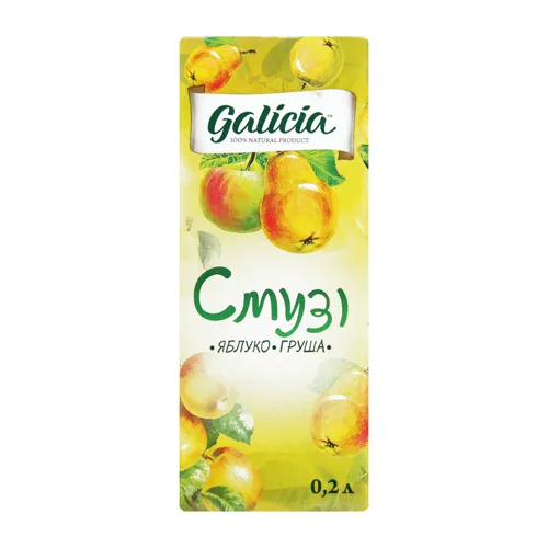 Смузі з суміші яблука та груші Galicia т/п 0.2л