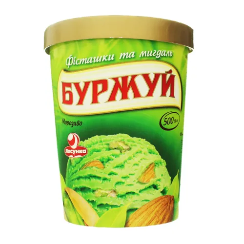 Морозиво 12% Фісташка та мигдаль Буржуй Ласунка відро 500г