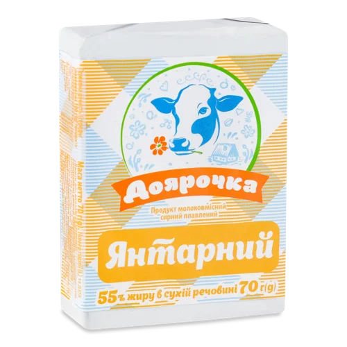 Сирний Продукт Плавлений 55% Янтарний Доярочка м/у, 70г