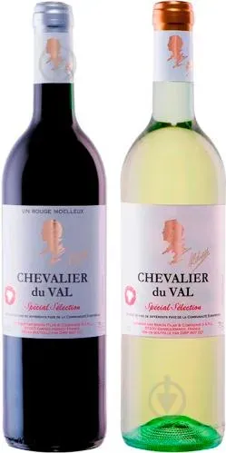 Набір Вино червоне н/сол Chevalier du Val "Rouge" Moelleux + Вино біле н/сол "Blanc" Moelleux 1.5л