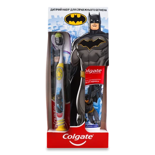 Дитяча Зубна Паста Захист Від Карієсу 75мл + Щітка для Бетмена Colgate, дитячий набір