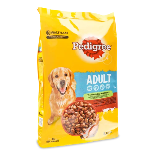 Корм сухий для дорослих собак з яловичиною та домашньою птицею, Pedigree, в/ґ, 8.4 кг