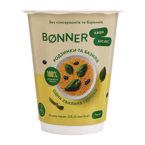 Каша кус-кус з родзинками та базиліком Bonner ст 60г