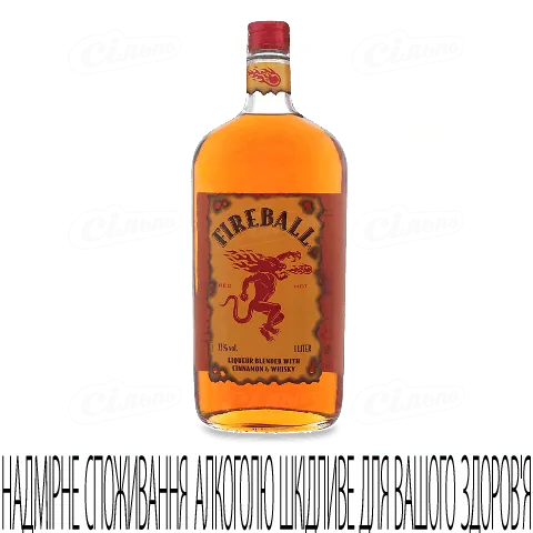 Напій на основі віскі Fireball Cinnamon Whisky, 1л