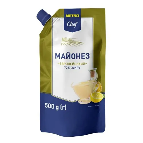 Майонез Metro Chef Європейський 72% 500г