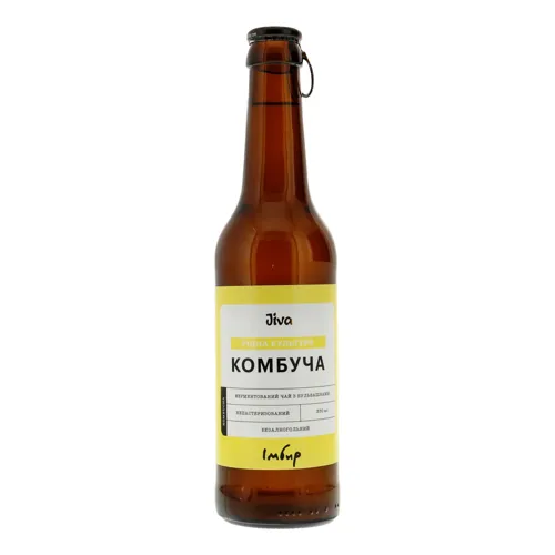 Напій безалкогольний слабогазований соковмісний Комбуча Імбир Jiva 330мл