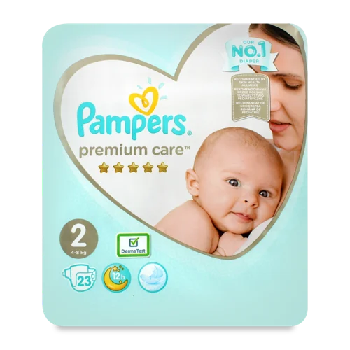 Підгузки Дитячі Одноразові 4-8 кг Premium Care Pampers, 23 шт