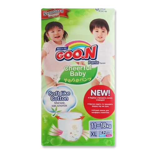 Дитячі Трусики-підгузники Cheerful Baby Goo.N, XL, 42 шт, в/ґ, 11-18 кг