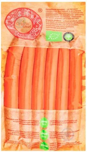 Сосиски з молоком органічні вищого ґатунку 360г