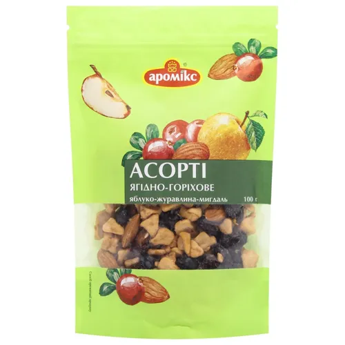 Суміш горіхово-фруктова Аромікс яблуко-журавлина-мигдаль 100г