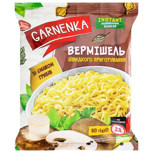 Вермішель Garnenka зі смаком грибів 60г
