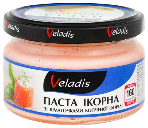 Паста ікорна зі шматочками копченої форелі Veladis 160г