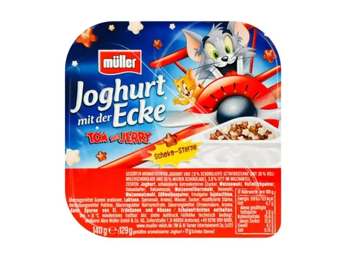 Йогурт 3.8% зі злаковими зірочками вкритими шоколадом Tom&Jerry Muller ст 140г