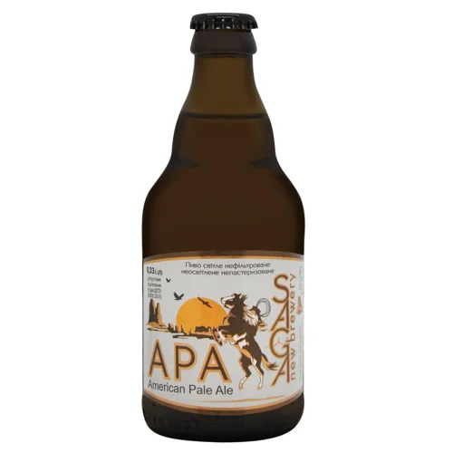 Пиво Saga American Pale Ale світле нефільтроване 4,8% 0,33л