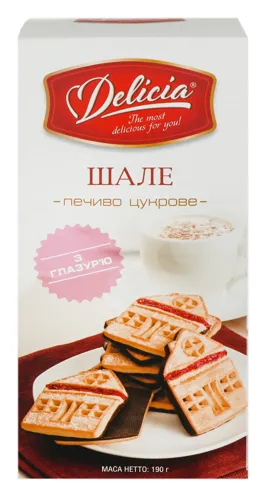Печиво Delicia цукрове Шале з глазур'ю 190г