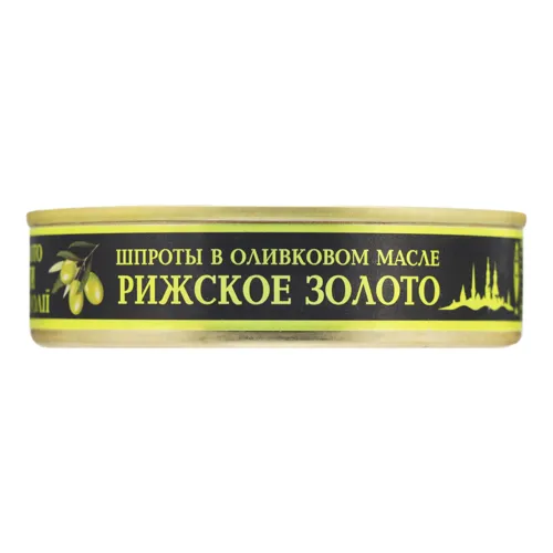 Шпроти в оливковій олії Рижское золото з/б 160г