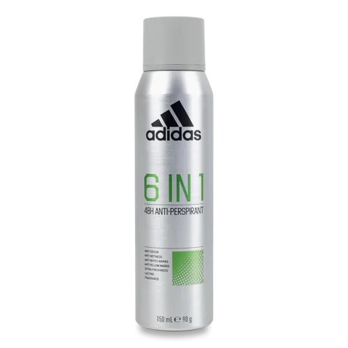 Дезодорант-антиперспірант Чоловічий 6in1 Adidas, 150мл