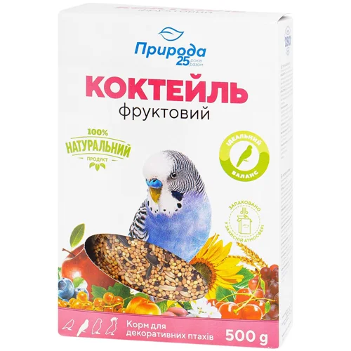 Корм Природа Коктейль Фруктовий для хвилястих папуг 500г