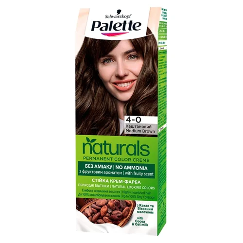 Фарба для волосся Palette Naturals без аміаку 4-0 каштановий