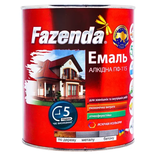 Емаль Fazenda Алкідна біла ПФ-115 0,9кг