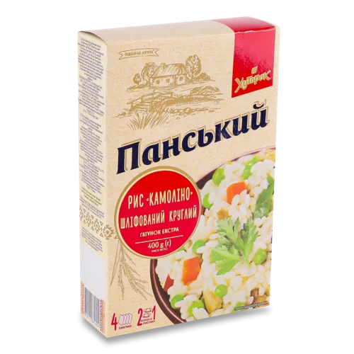 Рис Шліфований Круглий Вищого Ґатунку, Картонна Упаковка, 4х100г