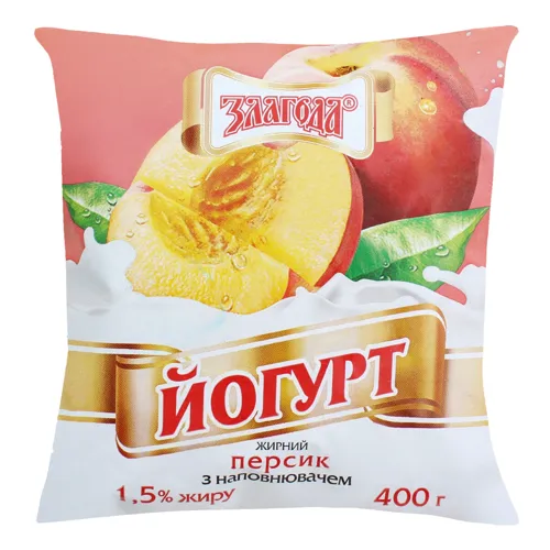 Йогурт 1.5% Персик Злагода м/у 400г