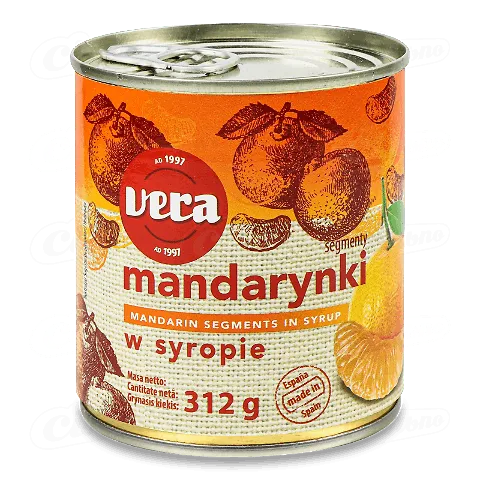 Мандарини Vera часточками у легкому сиропі, 312г