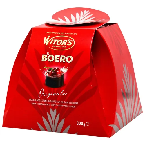 Цукерки шоколадні Witors Il Boero з темного шоколаду з вишнею та лікером 300г