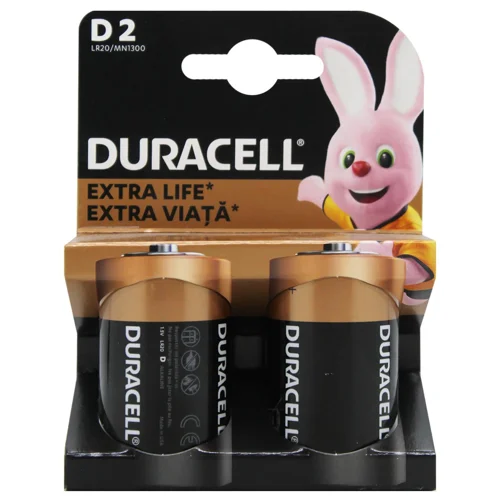 Батарейки Duracell D лужні 2шт