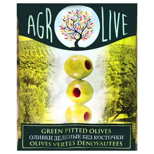 Оливки зелені без кісточки Agrolive м/у 170г
