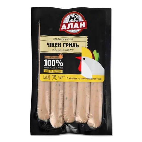 Ковбаски Варені Чікен Гриль В/ґ В/У, 0.2кг