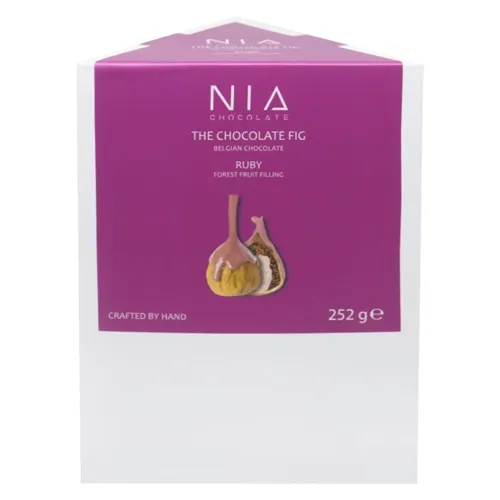Інжир Nia Chocolate сушений в рожевому шоколаді з начинкою з лісових фруктів 252г