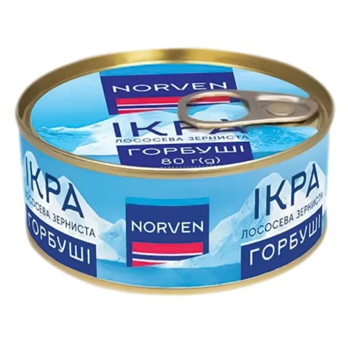 Ікра лососева Norven горбуші зерниста 80г
