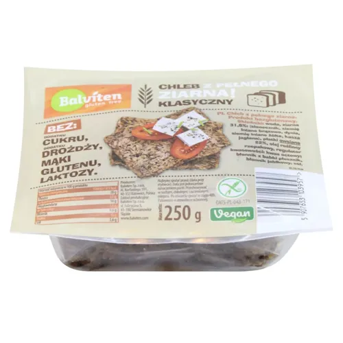 Хліб Balviten цільнозерновий без глютену 250г