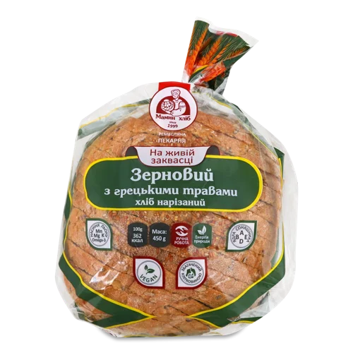 Хліб Зерновий З Грецькими Травами, м/у 0.45кг