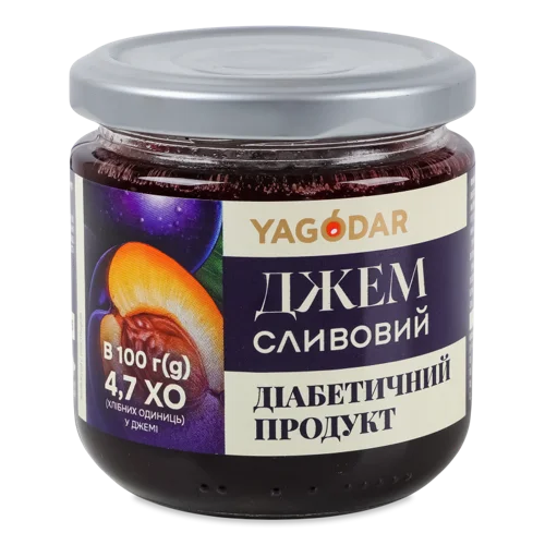 Джем Сливовий з сорбітом, Діабетичний, скляна банка 210г