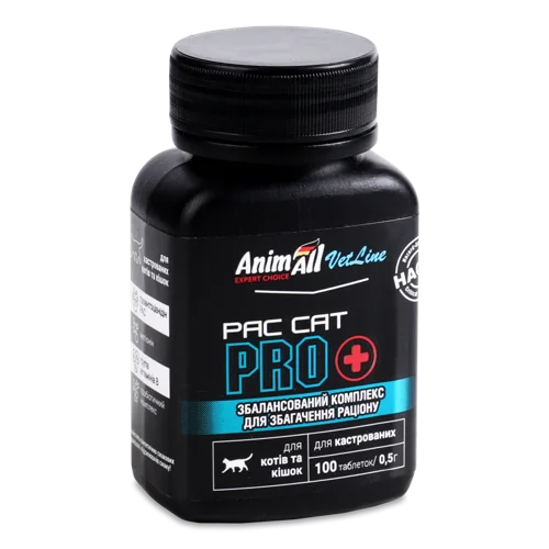 Корм Комплекс Збалансований для Кастрованих Котів та Кішок Pac Cat Pro VetLine AnimAll, в/ґ, 100шт