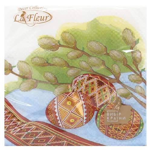 Серветка La Fleur Верба та крашанки 33х33см 16шт