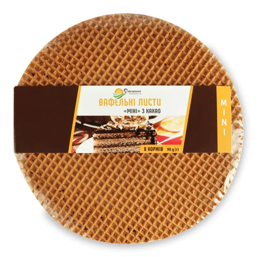Листи вафельні Домашні продукти міні з какао,90г