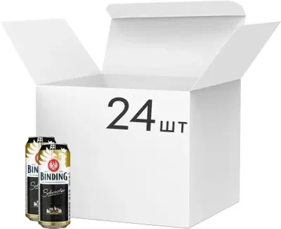 Упаковка пива Binding Schwarzbier темне фільтроване 4.8% 0.5 л x 24 шт