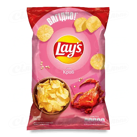 Чіпси Lay's картопляні зі смаком крабу 170г